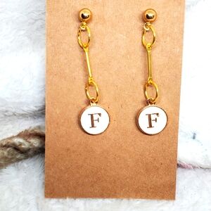 ‼️B2G1 F Initial Earrings, New